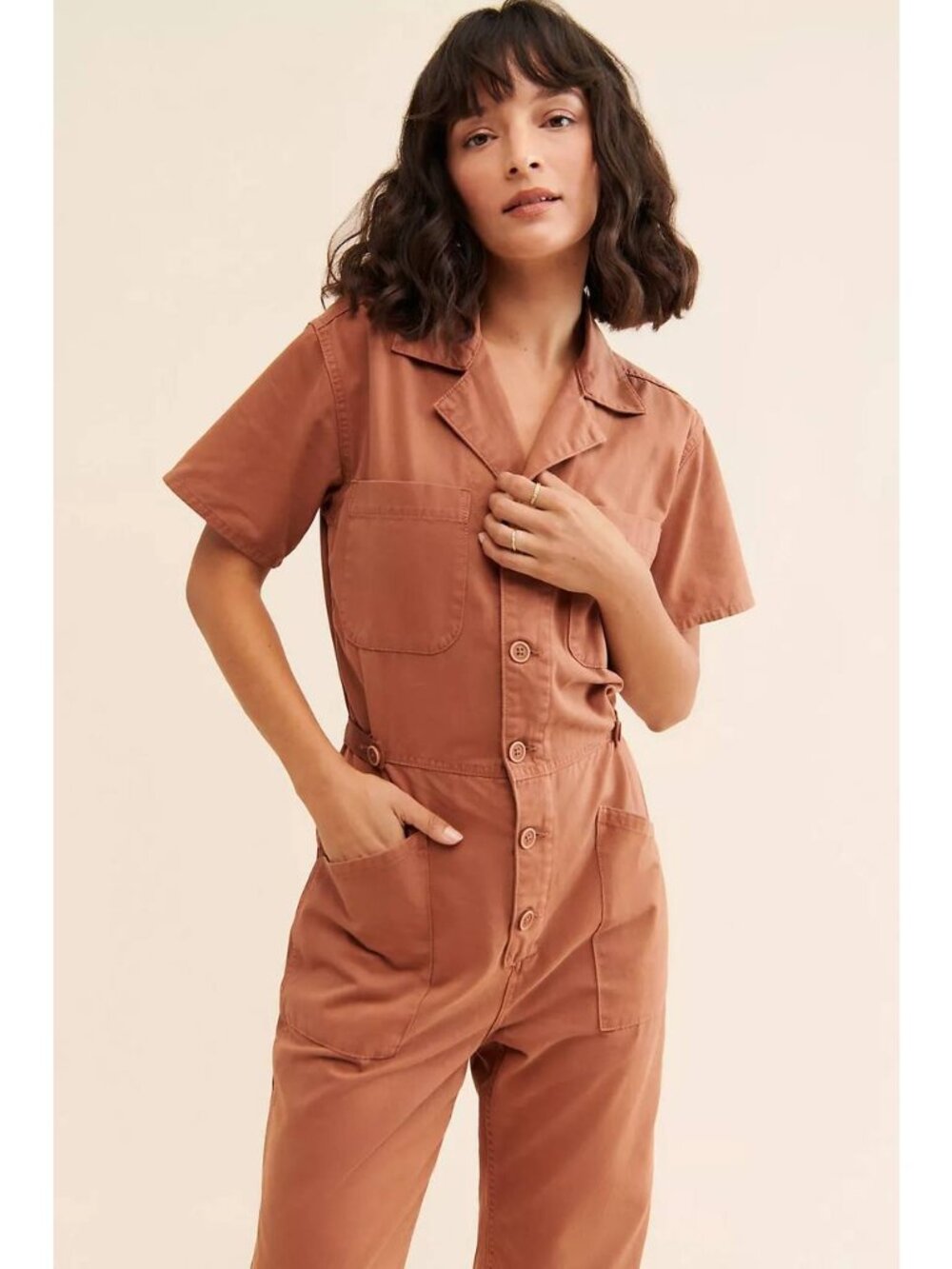 Pistola Grover Short-Sleeve Cotton Field Jumpsuit Size Medium - Picture 2 of 12